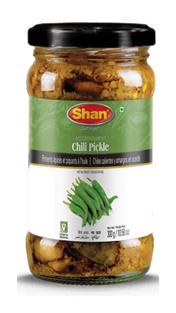Shan Chilli Pickle by Shan product pack, background removed