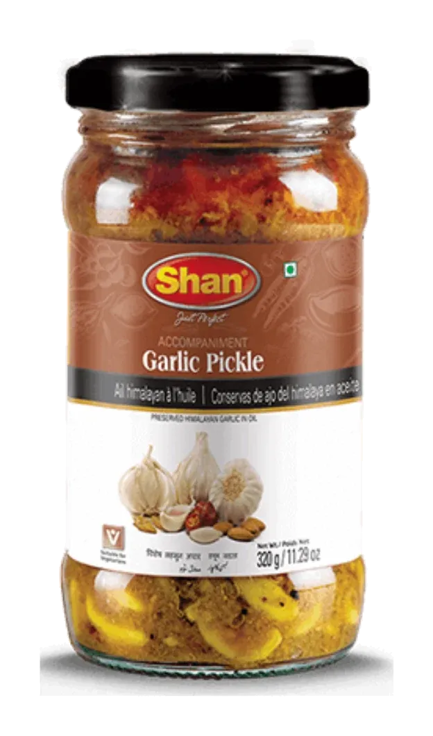 Shan Garlic Pickle by Shan product pack, background removed