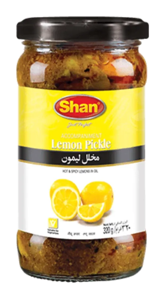 Shan Lemon Pickle by Shan product pack, background removed