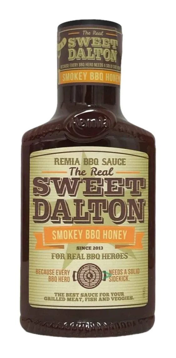 Smokey Honey BBQ Sauce by Remia product pack, background removed