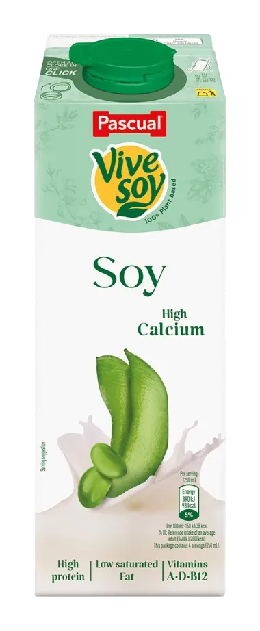 Vivesoy – Soy High Calcium by Pascual product pack, background removed