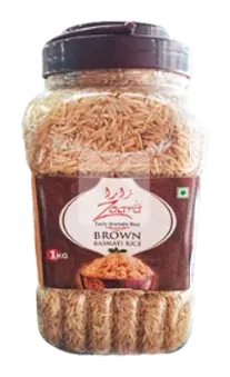 Zaara Brown Basmati Rice by Zaara product pack, background removed