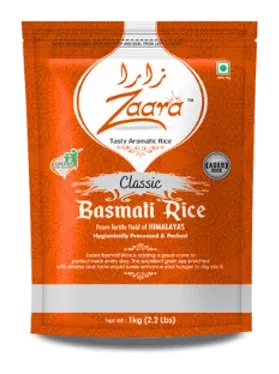 Zaara Classic Basmati Rice by Zaara product pack, background removed