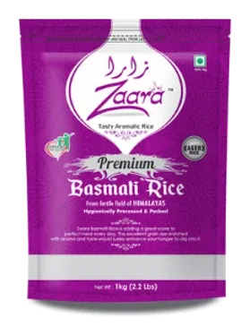 Zaara Premium Basmati Rice by Zaara product pack, background removed
