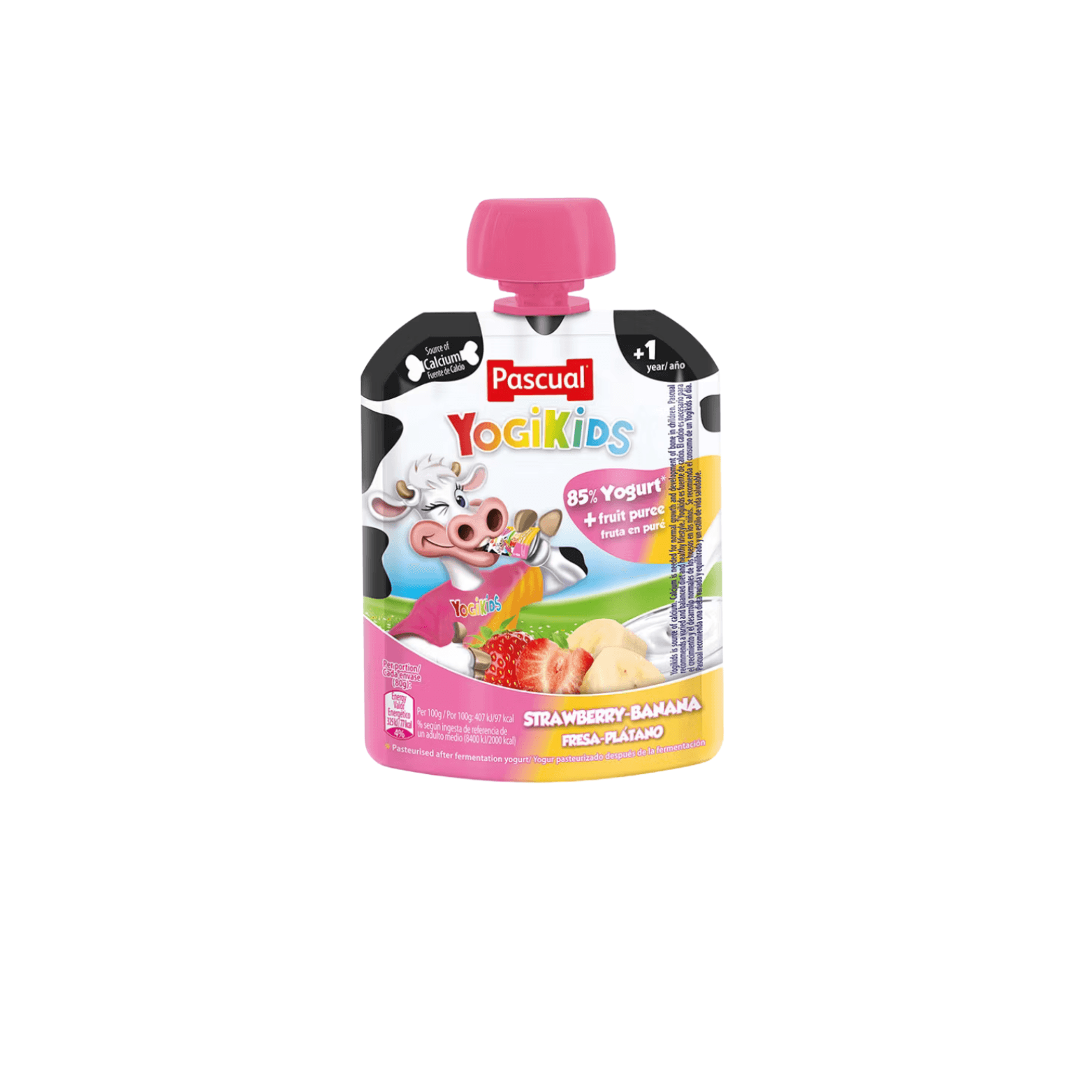 Pascual Pascual Yogikids Strawberry Banana Pouch pack shot