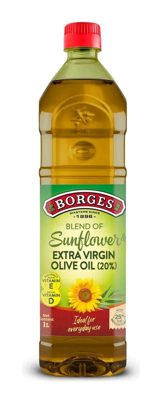 Borges Sunflower & Extra Virgin Olive Oil Blend by Borges product pack, background removed