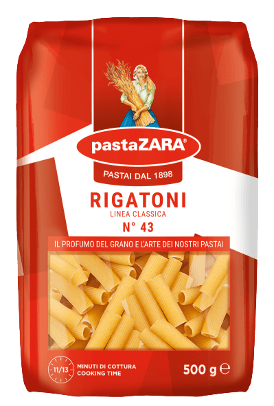 Pasta Zara Rigatoni No 43 Italian Pasta 500g packshot