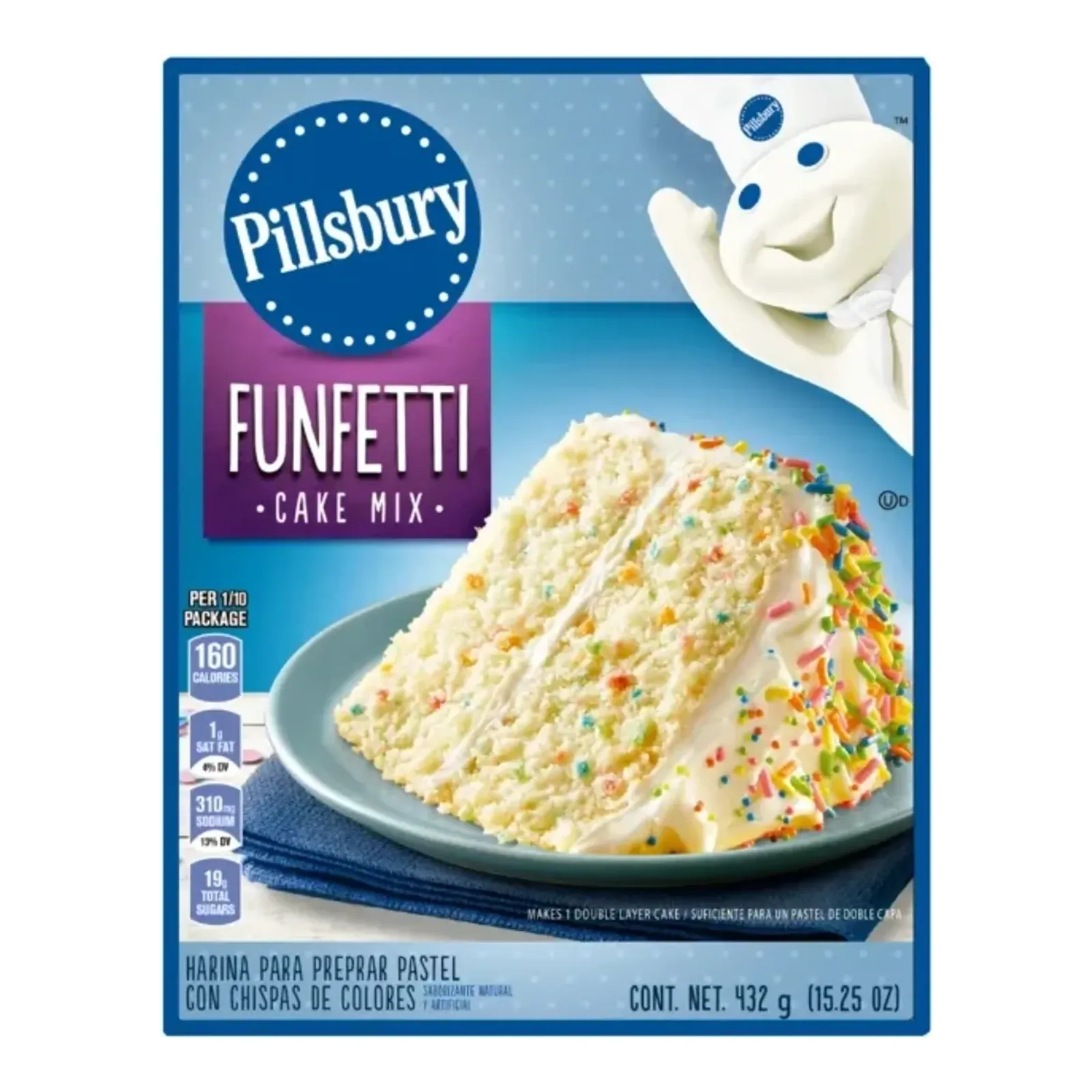 Pillsbury Funfetti Cake Mix box studio packshot
