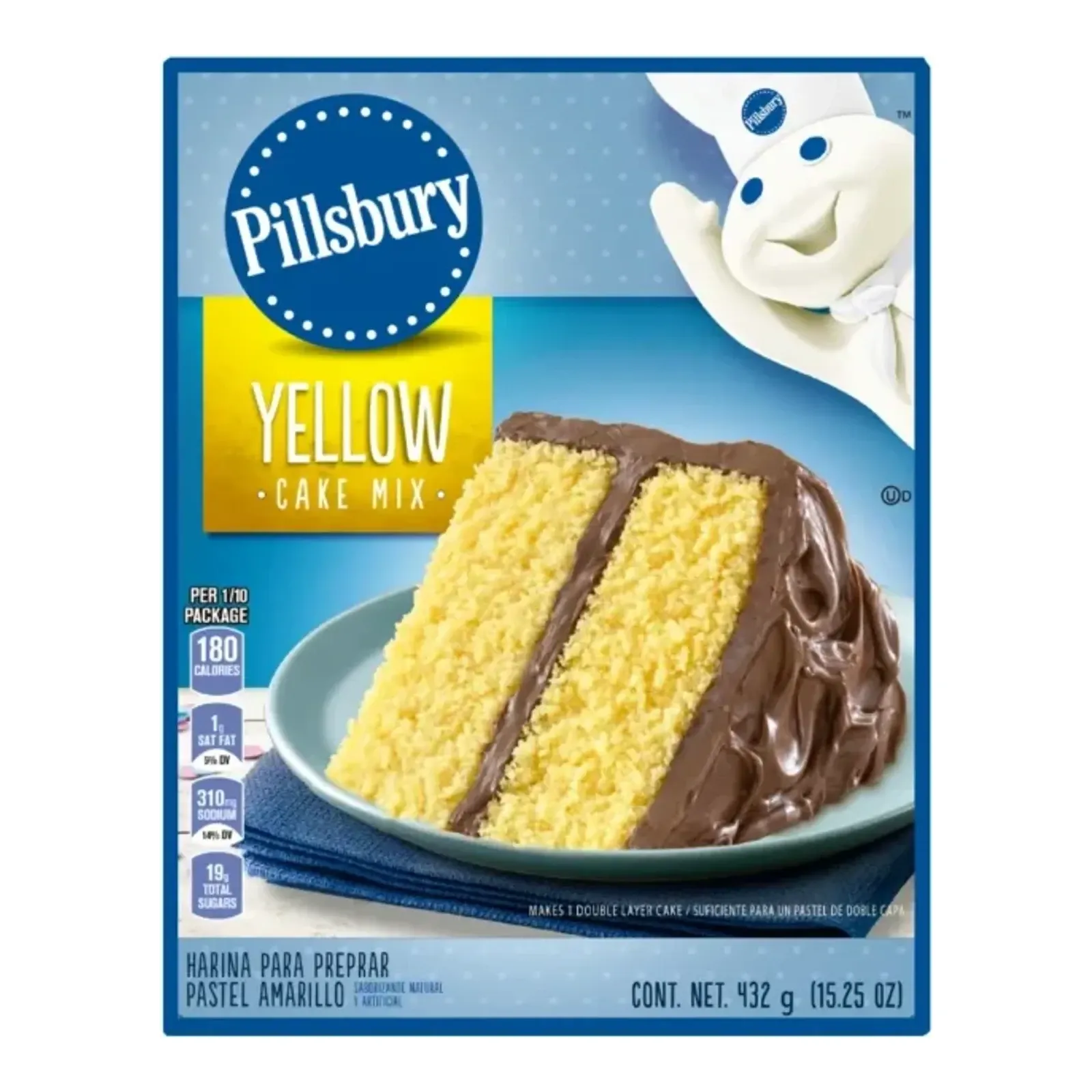 Pillsbury Yellow Cake Mix box studio packshot